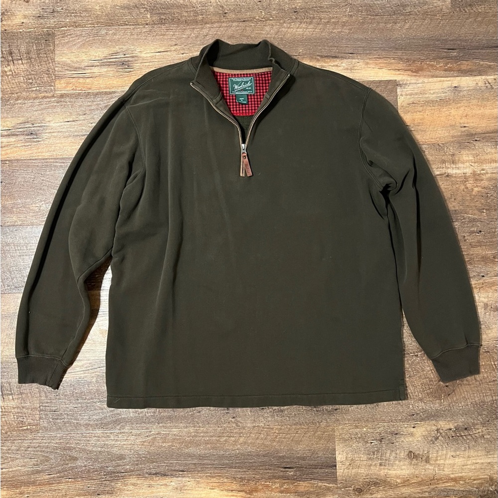 Woolrich Men's Zip-Up Sweater in Olive